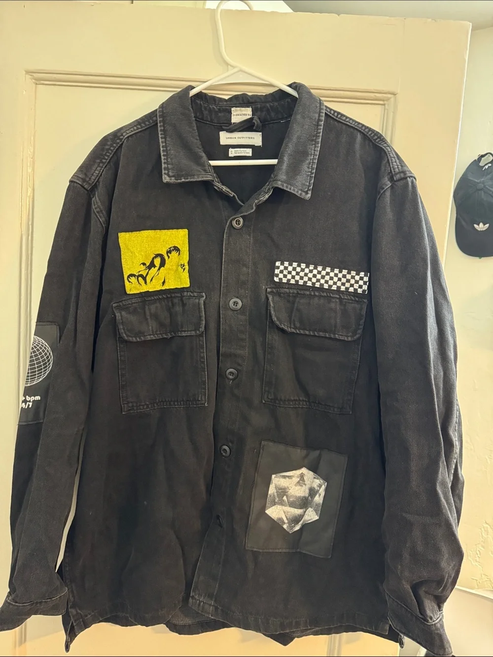 Urban Outfitters Black Patchwork Military Field Jacket